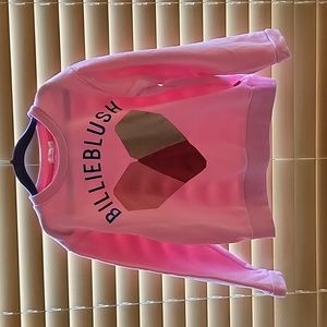 36). Pre-owned BillieblushGirls Pink Cotton Heart Sweatshirt Size 8/126